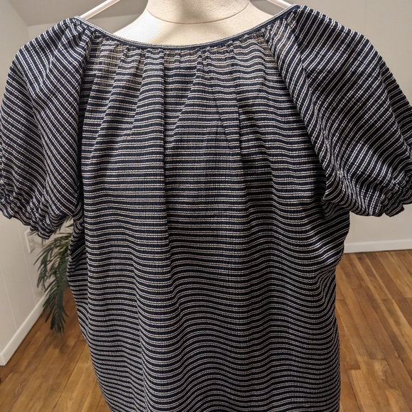Madewell Texture & Thread black & white stripe short sleeve top - Picture 3 of 3